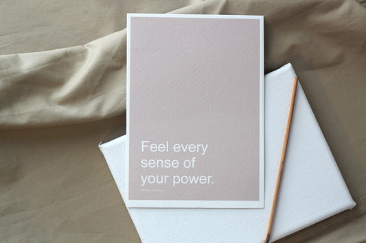 FEEL POWER Affirmation Card// A6 Selfcare Quote