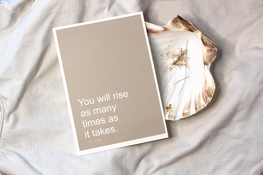 YOU WILL RISE Positive Affirmation Card// A6 Yoga Quote