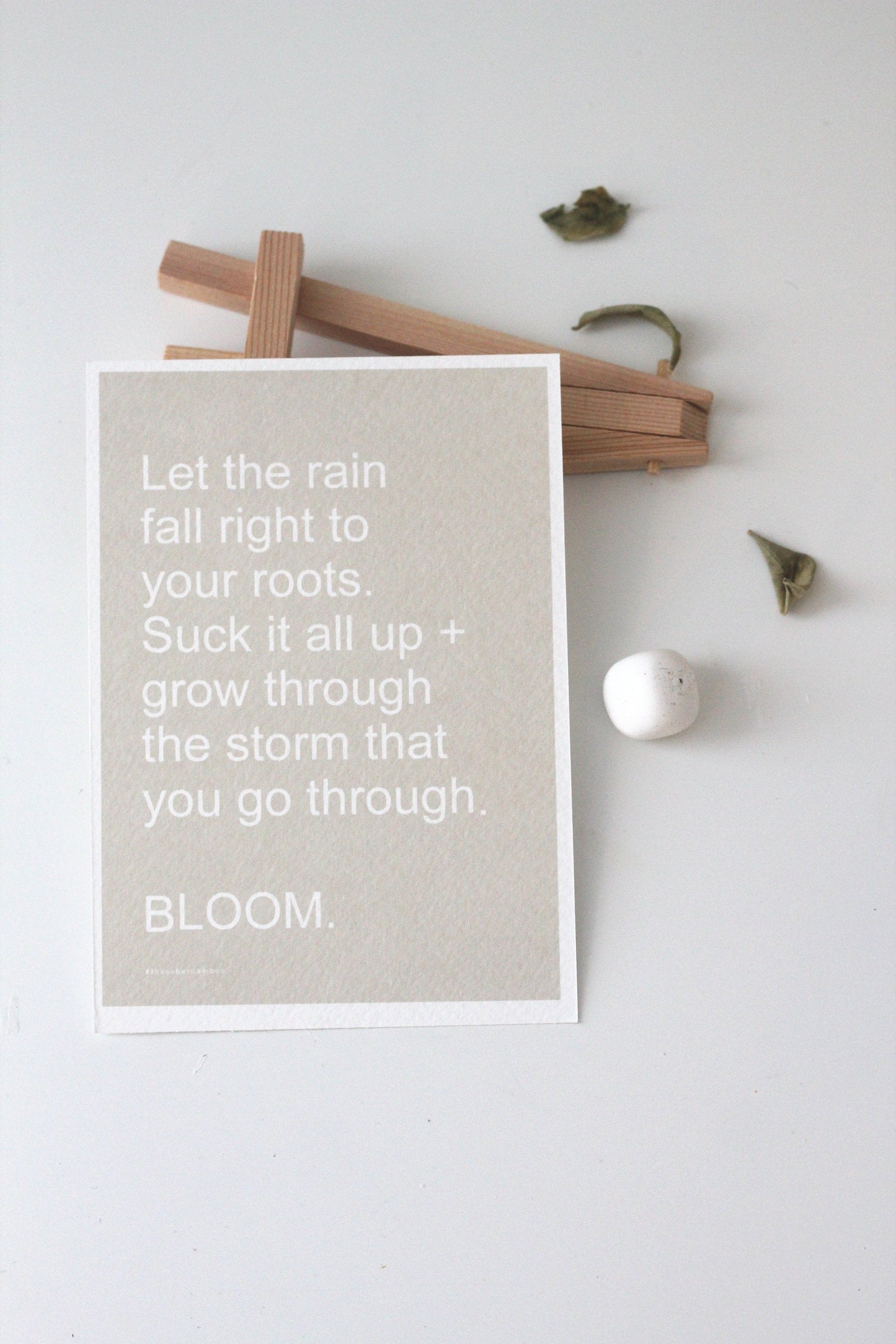 BLOOM Positive Affirmation Card// A6 Selfcare Quote