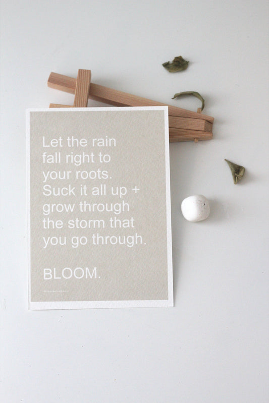 BLOOM Positive Affirmation Card// A6 Selfcare Quote